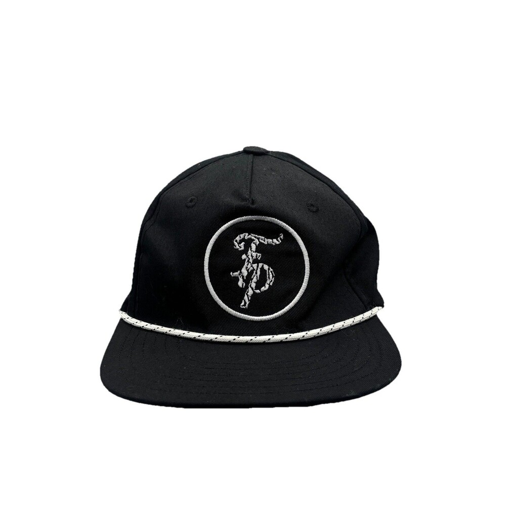 Five Pointz Black Golf Rope Hat Graphic Under-Visor Elephant Print Snapback Cap